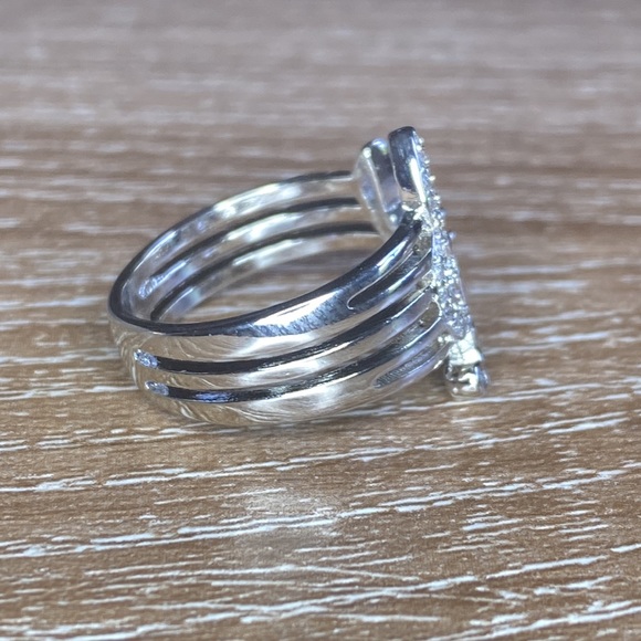 NEW Music Note Ring clear stone cz - Picture 3 of 6